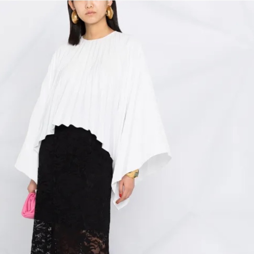 Valentino Garavani Pleated bell-sleeves top